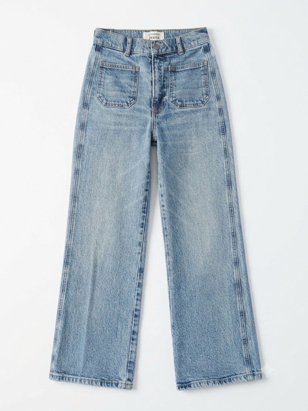 Reformation Alyssa High Rise Wide Leg Patch Pocket Jeans Light Sz 24 Repaired